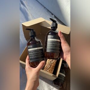 AĒSOP Empty Classic Shampoo & Conditioner Amber Bottles Set